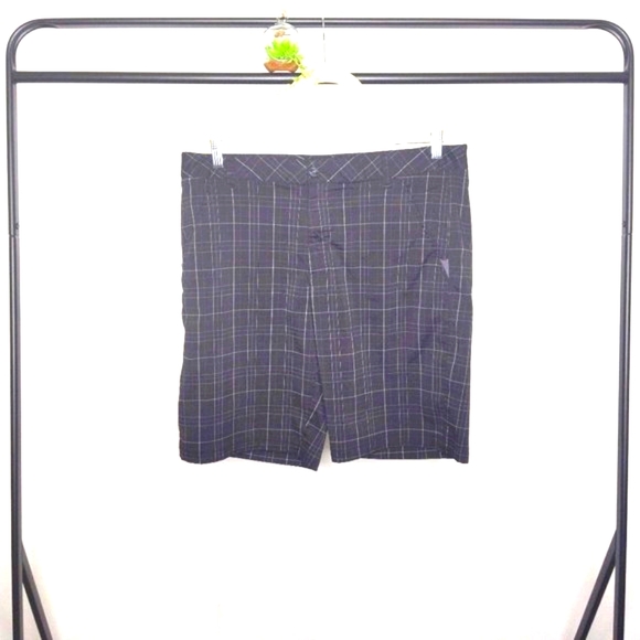 Fila Other - Fila Sport Black/Gray Plaid Flat Front Golf Shorts